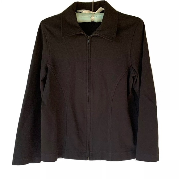 Vintage Black Apple Made Australia Zip Front Top - Picture 2 of 5